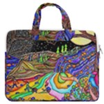 Nature Moon Psychedelic Painting MacBook Pro 13  Double Pocket Laptop Bag