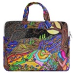 Nature Moon Psychedelic Painting MacBook Pro 16  Double Pocket Laptop Bag 