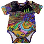 Nature Moon Psychedelic Painting Baby Short Sleeve Bodysuit