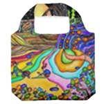 Nature Moon Psychedelic Painting Premium Foldable Grocery Recycle Bag