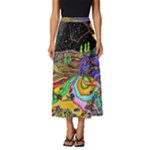 Nature Moon Psychedelic Painting Classic Midi Chiffon Skirt
