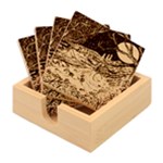 Nature Moon Psychedelic Painting Bamboo Coaster Set