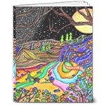 Nature Moon Psychedelic Painting 8  x 10  Softcover Notebook