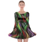 Abstract Psychedelic Long Sleeve Skater Dress