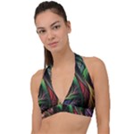 Abstract Psychedelic Halter Plunge Bikini Top
