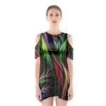 Abstract Psychedelic Shoulder Cutout One Piece Dress