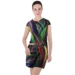 Abstract Psychedelic Drawstring Hooded Dress