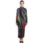 Abstract Psychedelic Turtleneck Maxi Dress