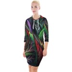 Abstract Psychedelic Quarter Sleeve Hood Bodycon Dress
