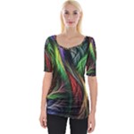 Abstract Psychedelic Wide Neckline T-Shirt