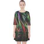 Abstract Psychedelic Quarter Sleeve Pocket Dress