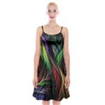 Abstract Psychedelic Spaghetti Strap Velvet Dress