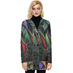 Abstract Psychedelic Button Up Hooded Coat 