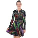 Abstract Psychedelic Long Sleeve Panel Dress