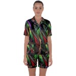 Abstract Psychedelic Satin Short Sleeve Pajamas Set