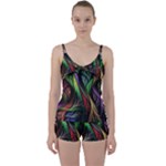 Abstract Psychedelic Tie Front Two Piece Tankini