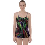 Abstract Psychedelic Babydoll Tankini Set