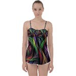 Abstract Psychedelic Babydoll Tankini Top