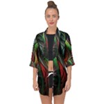 Abstract Psychedelic Open Front Chiffon Kimono