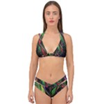 Abstract Psychedelic Double Strap Halter Bikini Set