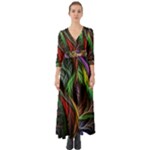Abstract Psychedelic Button Up Boho Maxi Dress