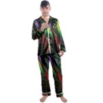 Abstract Psychedelic Men s Long Sleeve Satin Pajamas Set