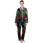Abstract Psychedelic Women s Long Sleeve Satin Pajamas Set	