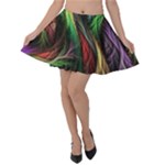 Abstract Psychedelic Velvet Skater Skirt
