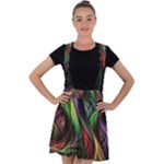Abstract Psychedelic Velvet Suspender Skater Skirt