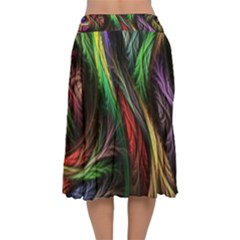 Velvet Flared Midi Skirt 