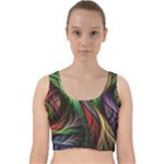 Abstract Psychedelic Velvet Racer Back Crop Top