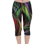 Abstract Psychedelic Velvet Capri Leggings 