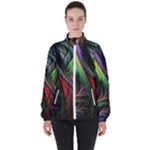 Abstract Psychedelic Women s High Neck Windbreaker