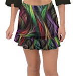 Abstract Psychedelic Fishtail Mini Chiffon Skirt