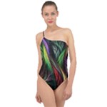 Abstract Psychedelic Classic One Shoulder Swimsuit