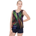 Abstract Psychedelic Bubble Hem Chiffon Tank Top