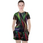 Abstract Psychedelic Women s T-Shirt and Shorts Set