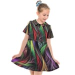 Abstract Psychedelic Kids  Short Sleeve Shirt Dress