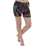 Abstract Psychedelic Lightweight Velour Yoga Shorts