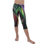 Abstract Psychedelic Kids  Lightweight Velour Capri Leggings 