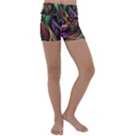 Abstract Psychedelic Kids  Lightweight Velour Yoga Shorts