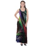Abstract Psychedelic Sleeveless Velour Maxi Dress