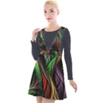 Abstract Psychedelic Plunge Pinafore Velour Dress
