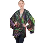 Abstract Psychedelic Long Sleeve Velvet Kimono 