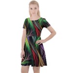 Abstract Psychedelic Cap Sleeve Velour Dress 