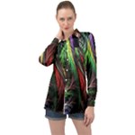 Abstract Psychedelic Long Sleeve Satin Shirt