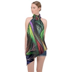 Halter Asymmetric Satin Top 