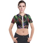 Abstract Psychedelic Short Sleeve Cropped Jacket