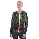 Abstract Psychedelic Velvet Zip Up Jacket