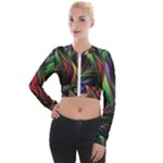 Abstract Psychedelic Long Sleeve Cropped Velvet Jacket